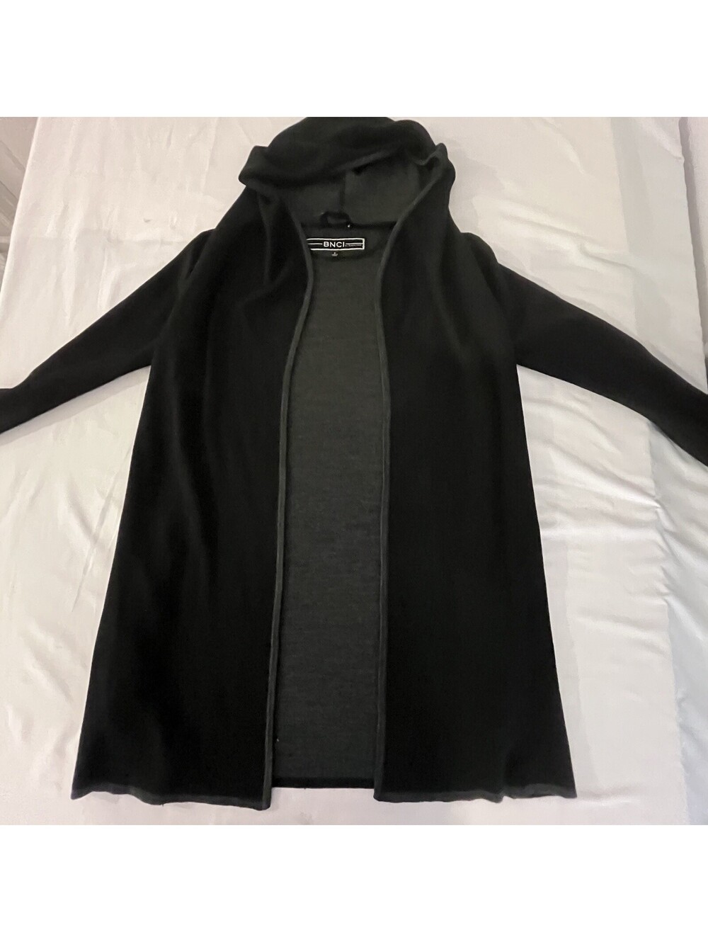 BNCI by Blanc Noir Black Open Cardigan Sweater Womens Size Small